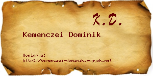 Kemenczei Dominik névjegykártya