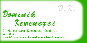 dominik kemenczei business card